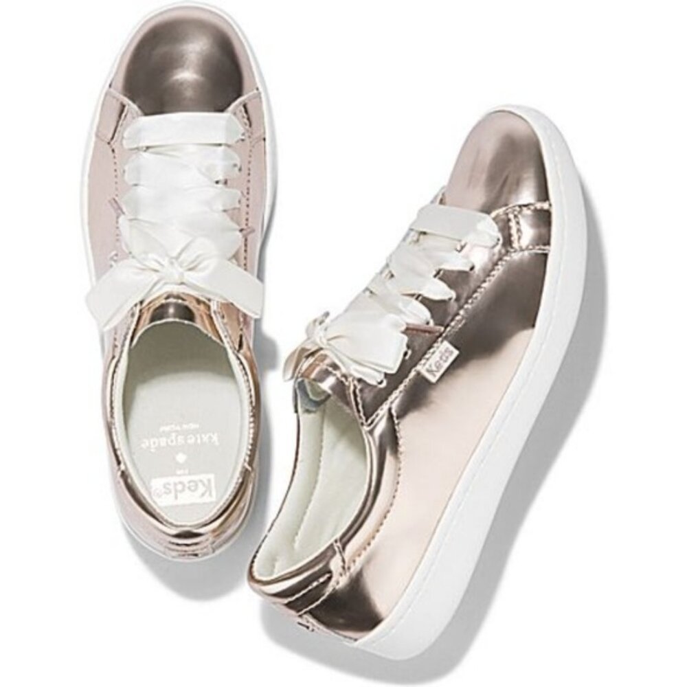 Kate Spade ♠ New York Keds Ace Leather Specchio Sneakers 8.5 Rose Gold